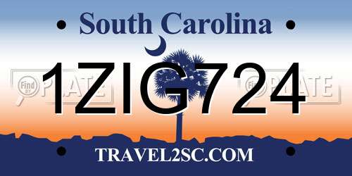1ZIG724 South Carolina License Plate