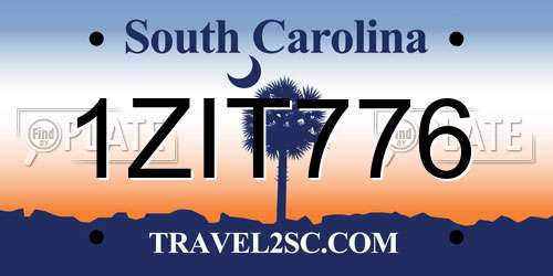 1ZIT776 South Carolina License Plate