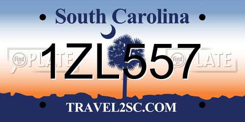 1ZL557 South Carolina License Plate