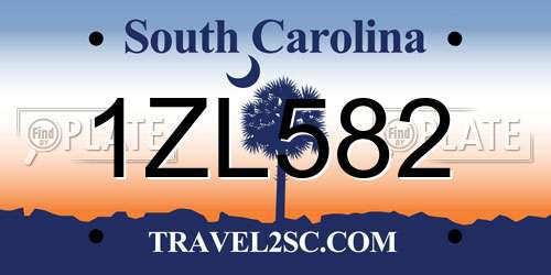 1ZL582 South Carolina License Plate