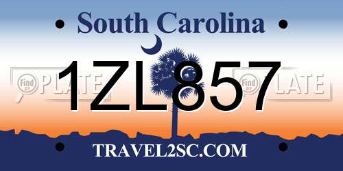 1ZL857 South Carolina License Plate