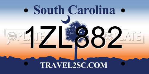 1ZL882 South Carolina License Plate