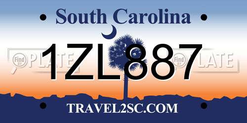 1ZL887 South Carolina License Plate