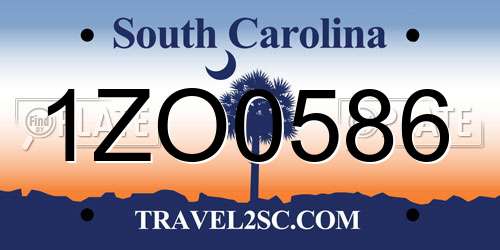 1ZO0586 South Carolina License Plate