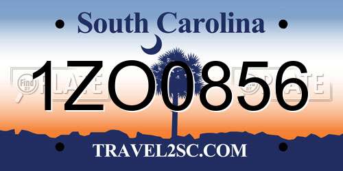 1ZO0856 South Carolina License Plate