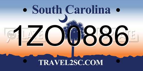 1ZO0886 South Carolina License Plate