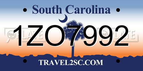 1ZO7992 South Carolina License Plate