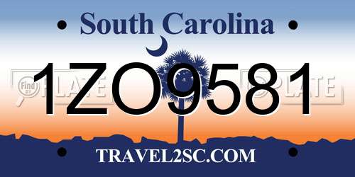 1ZO9581 South Carolina License Plate