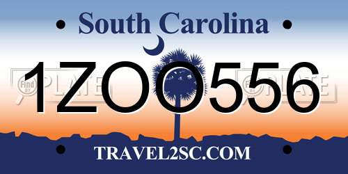 1ZOO556 South Carolina License Plate