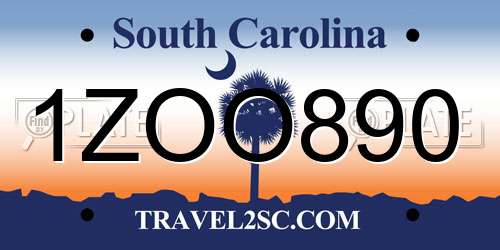 1ZOO890 South Carolina License Plate