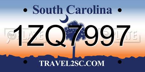 1ZQ7997 South Carolina License Plate