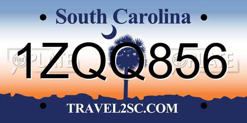 1ZQQ856 South Carolina License Plate