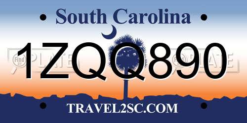 1ZQQ890 South Carolina License Plate
