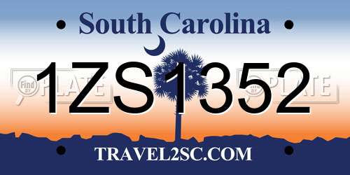 1ZS1352 South Carolina License Plate