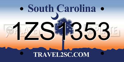 1ZS1353 South Carolina License Plate