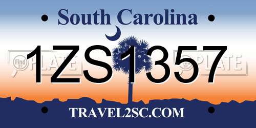 1ZS1357 South Carolina License Plate