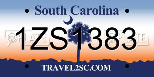 1ZS1383 South Carolina License Plate