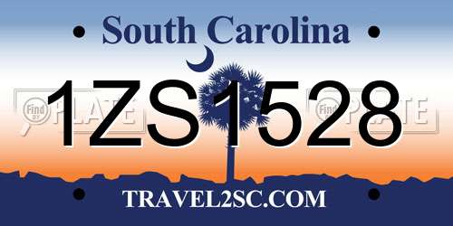 1ZS1528 South Carolina License Plate
