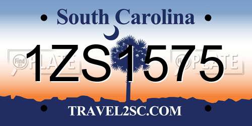 1ZS1575 South Carolina License Plate
