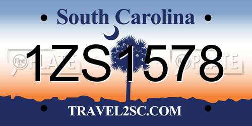 1ZS1578 South Carolina License Plate