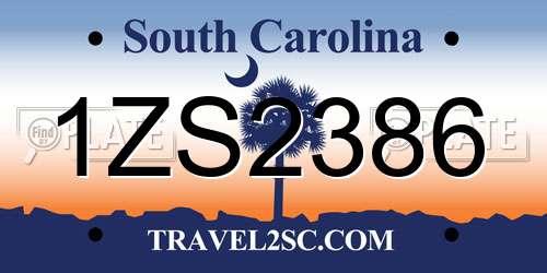 1ZS2386 South Carolina License Plate