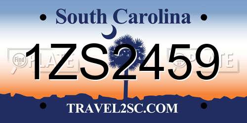 1ZS2459 South Carolina License Plate