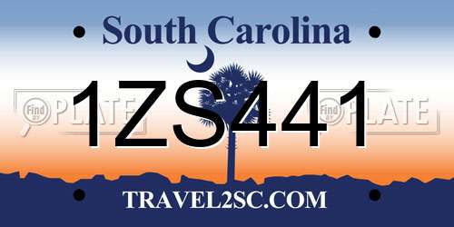 1ZS441 South Carolina License Plate