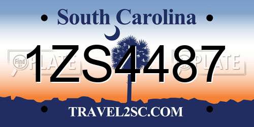 1ZS4487 South Carolina License Plate