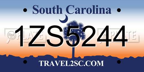1ZS5244 South Carolina License Plate