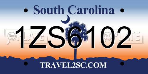1ZS6102 South Carolina License Plate