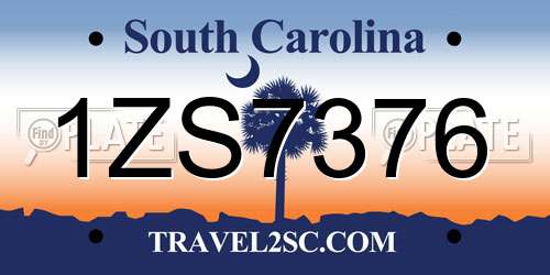1ZS7376 South Carolina License Plate