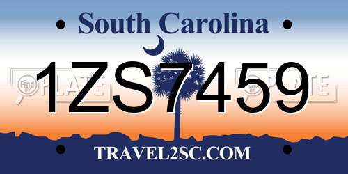 1ZS7459 South Carolina License Plate