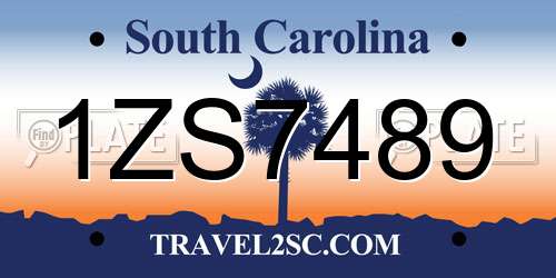 1ZS7489 South Carolina License Plate