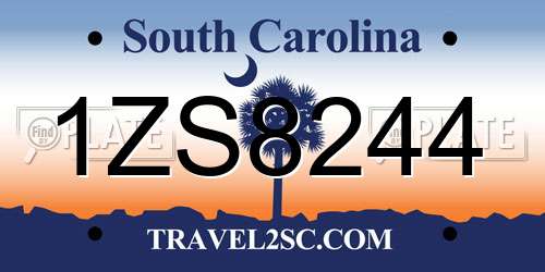 1ZS8244 South Carolina License Plate