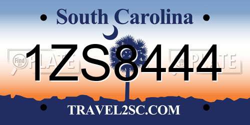 1ZS8444 South Carolina License Plate