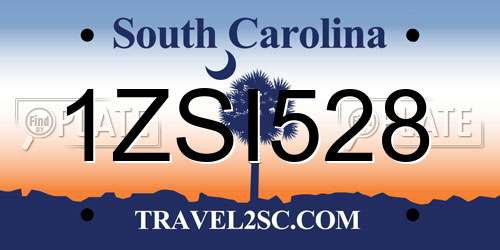 1ZSI528 South Carolina License Plate