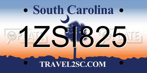 1ZSI825 South Carolina License Plate