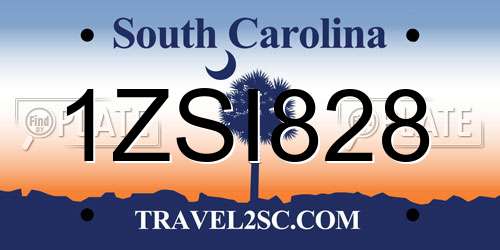1ZSI828 South Carolina License Plate