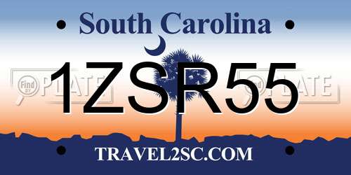 1ZSR55 South Carolina License Plate