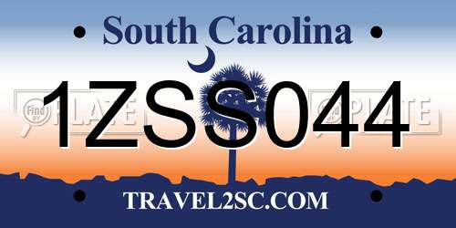 1ZSS044 South Carolina License Plate