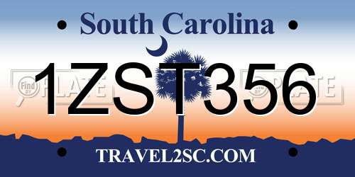 1ZST356 South Carolina License Plate