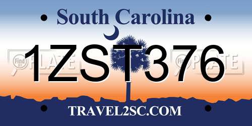 1ZST376 South Carolina License Plate