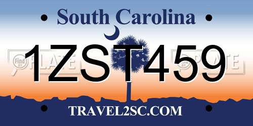 1ZST459 South Carolina License Plate