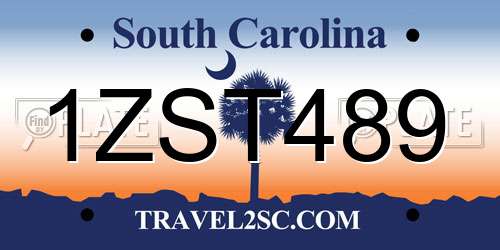 1ZST489 South Carolina License Plate