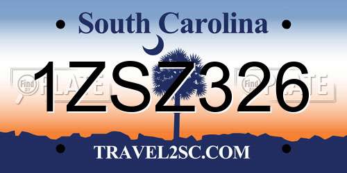1ZSZ326 South Carolina License Plate