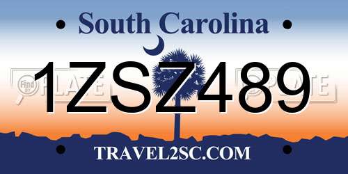 1ZSZ489 South Carolina License Plate