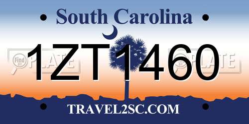 1ZT1460 South Carolina License Plate