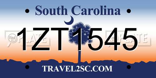 1ZT1545 South Carolina License Plate