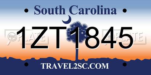 1ZT1845 South Carolina License Plate