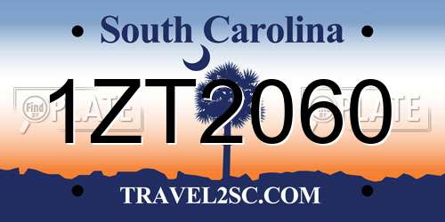 1ZT2060 South Carolina License Plate
